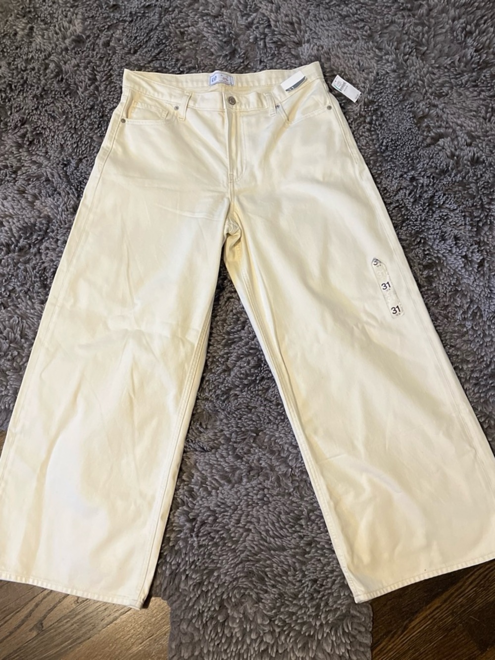 NWT Gap Baggy Midrise Cream Jeans 12R
